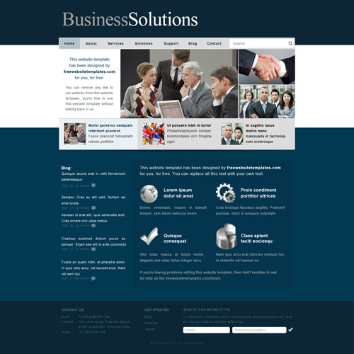 Business Solutions Website Template Free Website Templates
