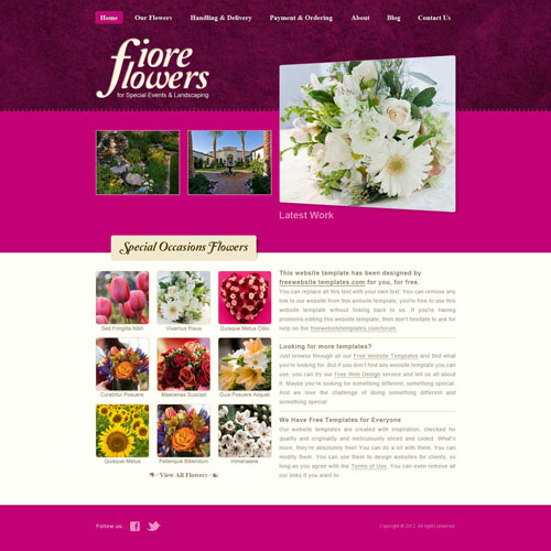 Flower Shop Website Template Free Website Templates