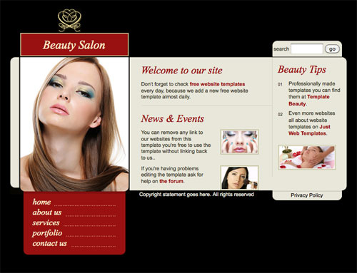 beauty salon website